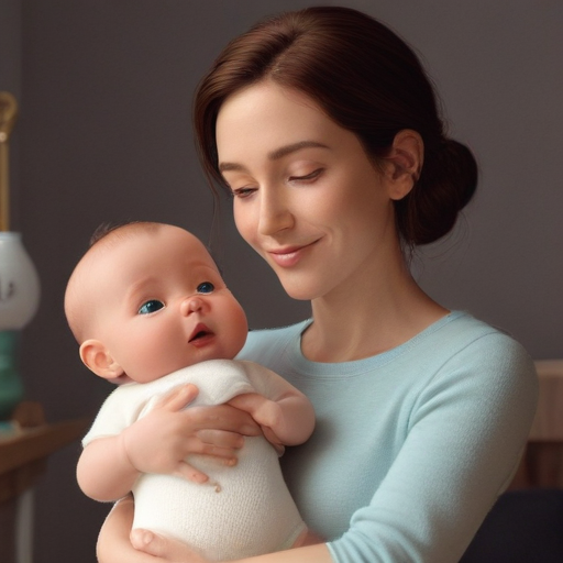 a woman holding a baby